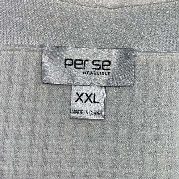 EUC Per Se by Carlisle Boxy White Textured Zip Front Cardigan 1/2 Sleeve Sz XXL - Picture 7 of 8